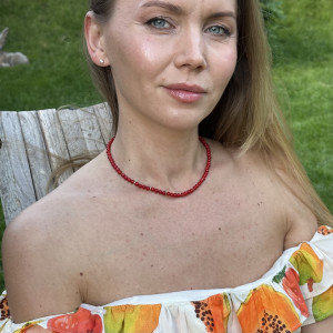 Чокер Коралл натуральный